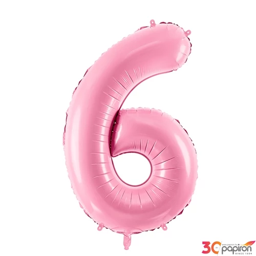 Party Lufi fólia 86cm 6.születésnapra rózsaszín