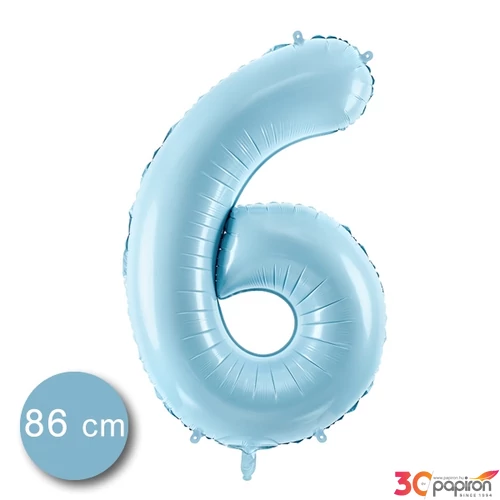 Party Lufi fólia 86cm 6.születésnapra, világoskék