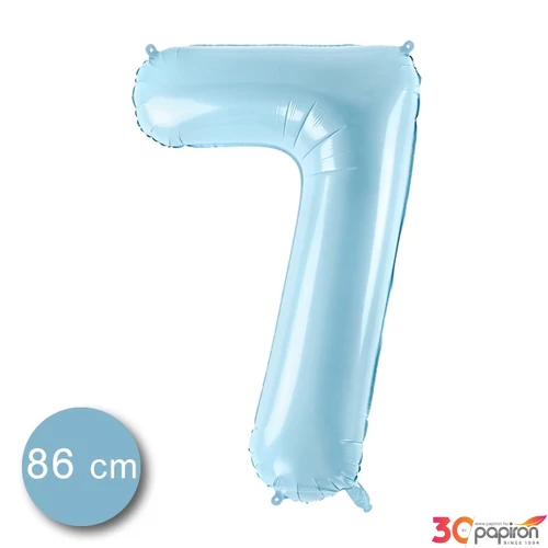 Party Lufi fólia 86cm 7.születésnapra, világoskék