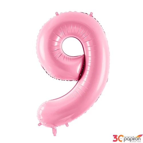 Party Lufi fólia 86cm 9.születésnapra rózsaszín