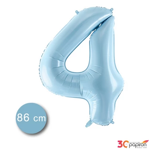 Partylufi fólia 86cm 4.születésnapra, világoskék