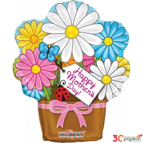 Party Lufi fólia anyák napjára virágos, Mothersday 46cm