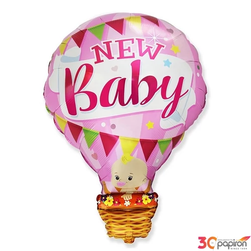Partylufi fólia Léggömb alakú, rózsaszín, New baby Nagyforma