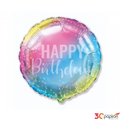 Party Lufi fólia szinátmenetes Happy Birthday 18'' gömb