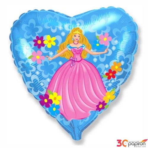Party Lufi fólia szív, hercegnő 45cm