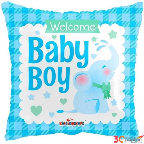 Party lufi fólia Welcome baby boy, 18" 