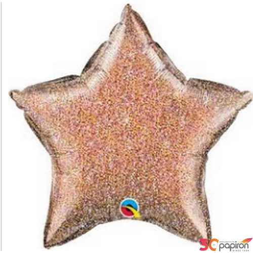 Party Lufi Rose Gold 20"-51cm Glittergraphic Csillag Fólia Party Lufi fólia lufi +hélium