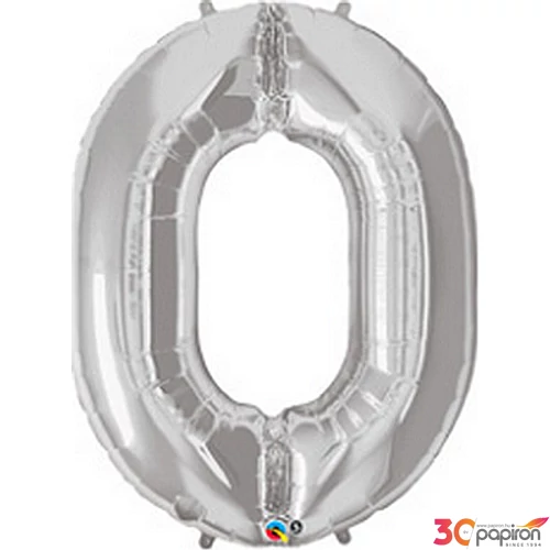 Party Lufi számos 34"-86cm számos lufi 0, ezüst fólia lufi +hélium