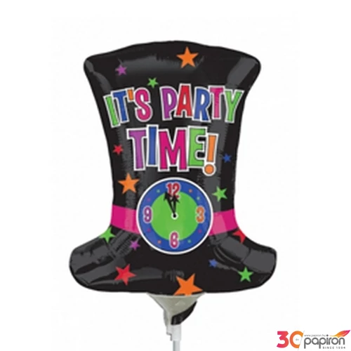 Party Lufi színes órás kalap Happy New Year Top Hat Mini Shape 5db/cs