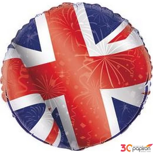 Party Lufi szülinapi 18"-46cm Angol Zászló mintás fólia lufi +hélium