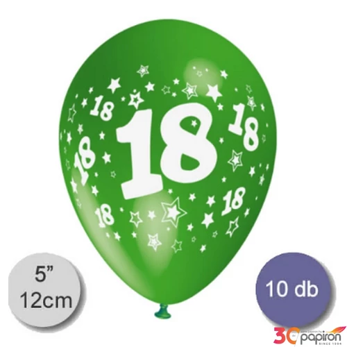 Partylufi szülinap évszámos, 18-as pasztel vegyes színek 10db/csomag