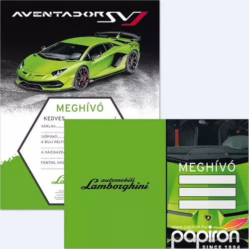 Party meghívó borítékkal 20' Ars Una Lamborghini 50220021 kollekció