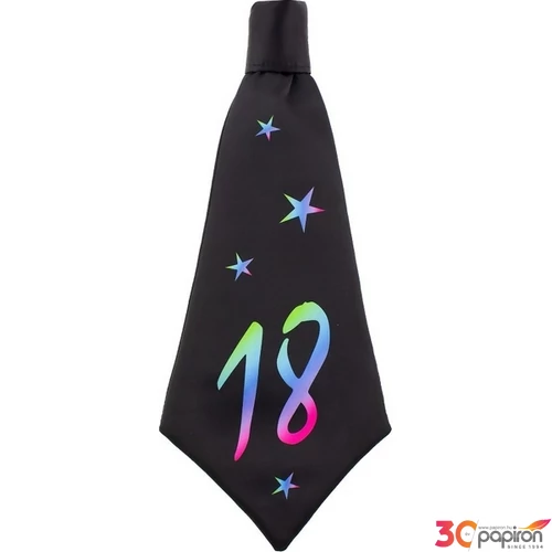 Party nyakkendő évszámos Fekete, 18-as évszámmal 43cm
