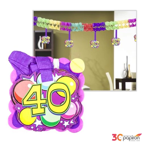 Party banner papír girland 40 4mx12x12cm 12db-os