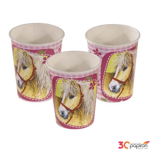 Party pohár papír 2,5dl lovas Horses R551260