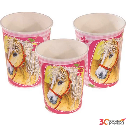 Party pohár papír 2,5dl lovas Horses R551260