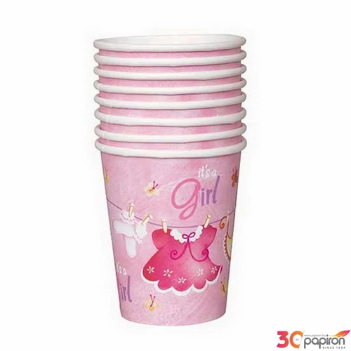 Party pohár papír 270ml It girl rózsaszín pohár (8db/csomag)