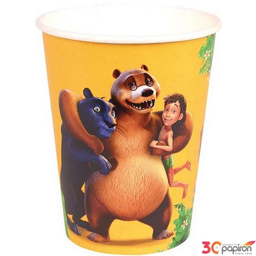 Party pohár papír 2,5dl Jungle Book 8db/csom fóliázott papírpohár R552134