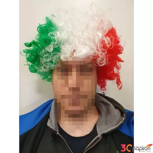 Party paróka Nemzeti színű göndör szúrkolói paróka