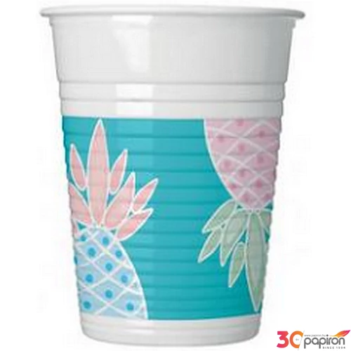 Party pohár 200 ml Ananász mintás 8db/csomag 