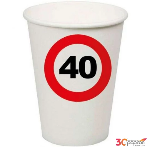 Party pohár 2,5dl 40 sebességkorlátozó táblás 8db/csomag