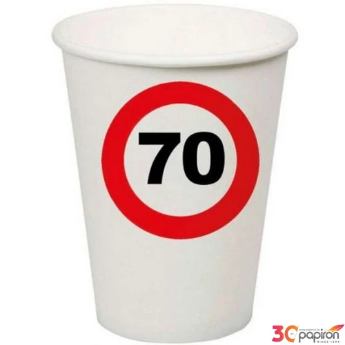 Party pohár 2,5dl 70 sebességkorlátozó táblás 8db/csomag