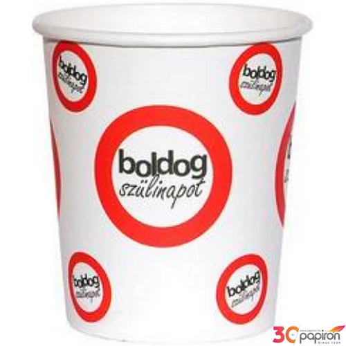 Party pohár Sebességkorlátozó Boldog Szülinapot feliratos parti pohár 250ml-es (6db/csomag) Happy Birthday