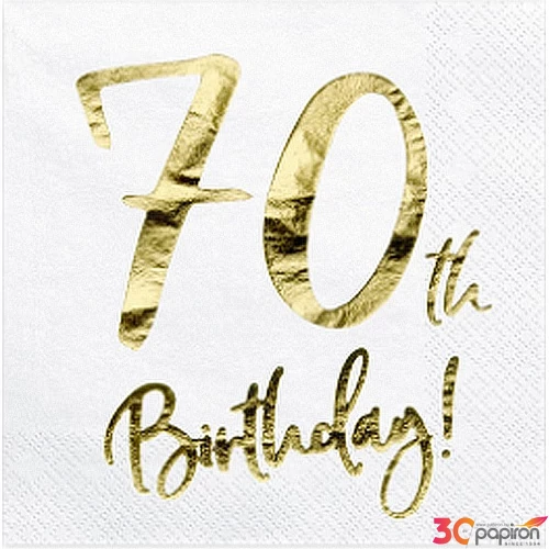 Party szalvéta évszámos 70-es, arany betűkkel