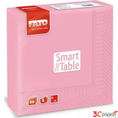 Party szalvéta 33x33cm FATO Smart Table 50db/csom.2 rétegű Rózsaszín 