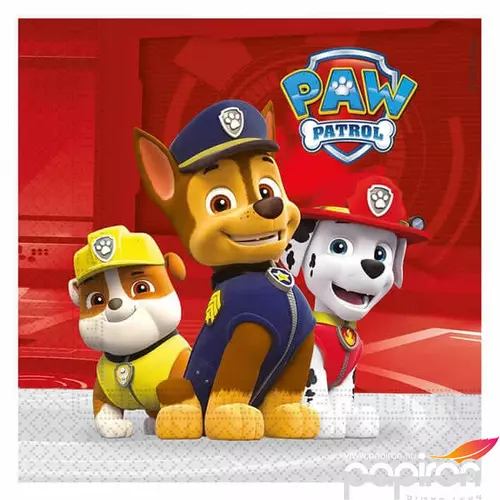 Party szalvéta Paw Patrol 33x33cm, 20db/csomag