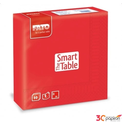 Party szalvéta 33x33cm FATO Smart Table 50db/csom 2 rétegű piros