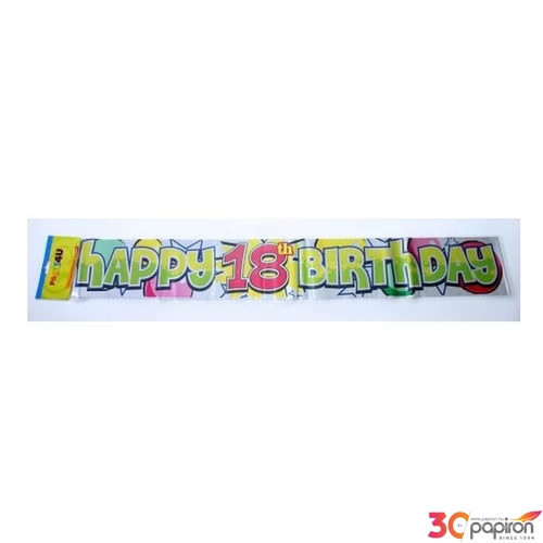 Party banner szülinapi felirat Happy Birthday 18-as 3, 6m