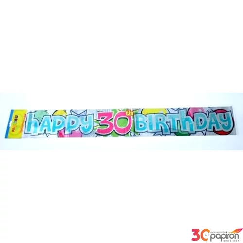 Party banner szülinapi felirat Happy Birthday 30-as 3, 6m 