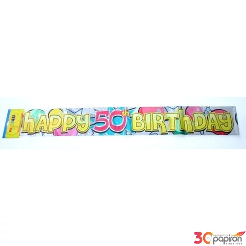 Party banner szülinapi felirat Happy Birthday 50-es 3, 6m