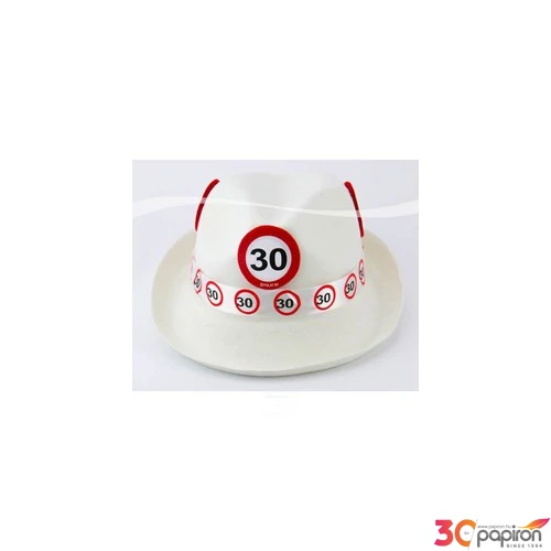 Party kalap szülinapi fehér Sebességkorlátozó 30-as