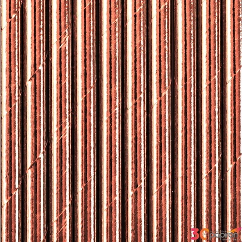 Party szívószál papírból 10db/csomag, rosegold színű