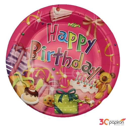 Party tányér 18 cm pink ajándékos 10db/csomag