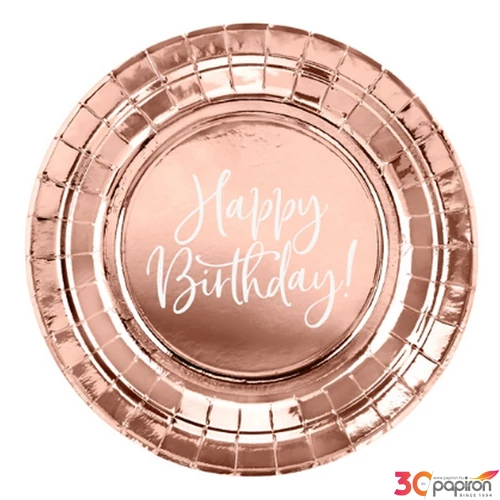 Party tányér 18cm Happy Birthday felirattal 6db/csomag