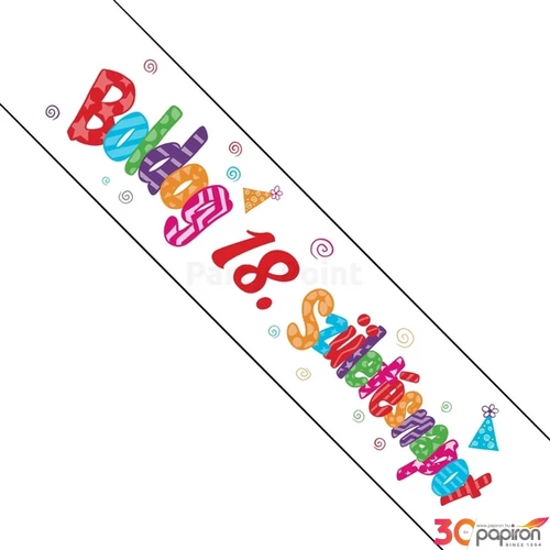 Party vállszalag szülinapra Boldog 18. születésnapot tortás vállszalag