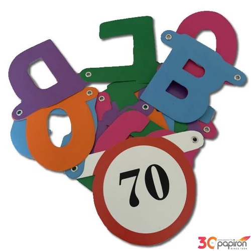 Party zászló fűzér Boldog 70. Születésnapot felirat