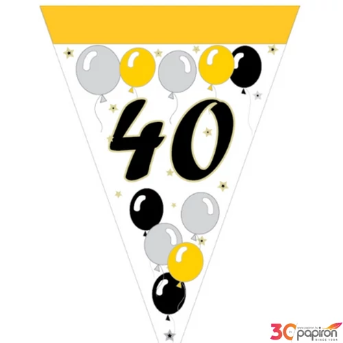 Party banner évszámos "40", lufis 2,5m