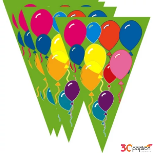 Party banner lufis 10db zászlóval,28cm hosszú, 2,5cm széles