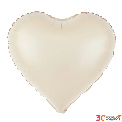 Partylufi fólia szív 45 cm, matt krém