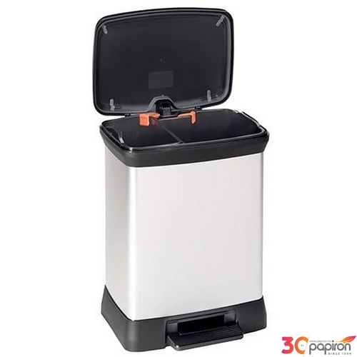 Pedálos szemetes műanyag duo 10+18 CURVER szürke/fekete