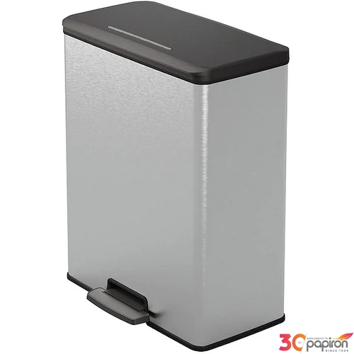 Pedálos szemetes újrahasznosított műanyag 65 CURVER  Deco bin  fekete/ezüst