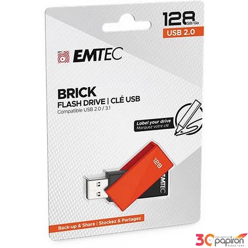 Pendrive 128GB USB 2.0 EMTEC C350 Brick narancssárga