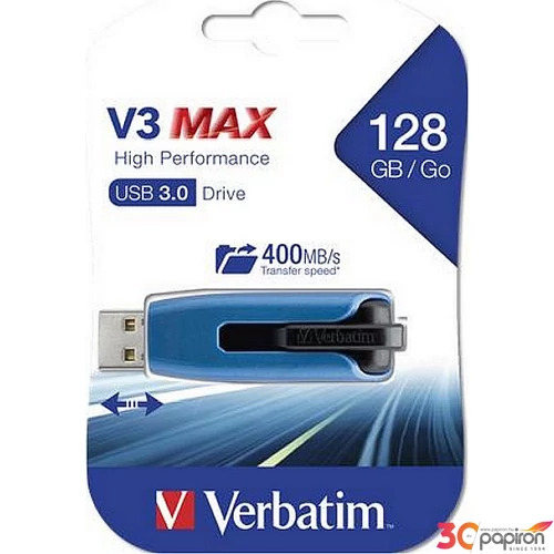 Pendrive 128GB USB 3.0 175/80 MB/sec V3 MAX kék-fekete VERBATIM