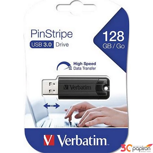 Pendrive 128GB USB 3.0 Pinstripe fekete VERBATIM
