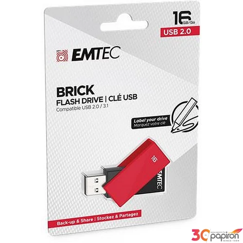 Pendrive 16GB USB 2.0 EMTEC C350 Brick piros