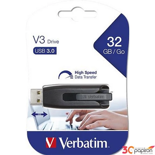 Pendrive 32GB USB 3.0 60/12MB/sec VERBATIM V3 fekete-szürke